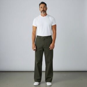 VTG‎ ARMANI JEANS Chino Pants Men 32x30 Olive Green 100% Cotton Straight Leg Y2K